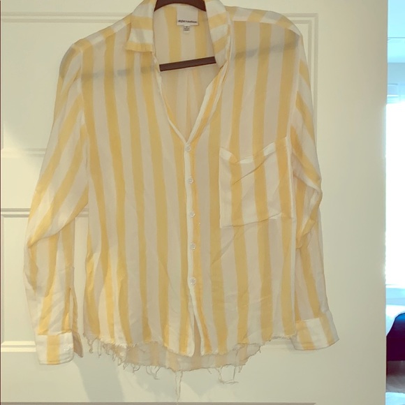 Vici dolls yellow and white long sleeve shirt - Picture 1 of 2